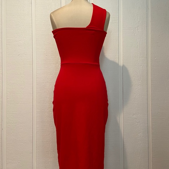 Susana Monaco Red Cotton Bodycon Midi Dress - Picture 2 of 4